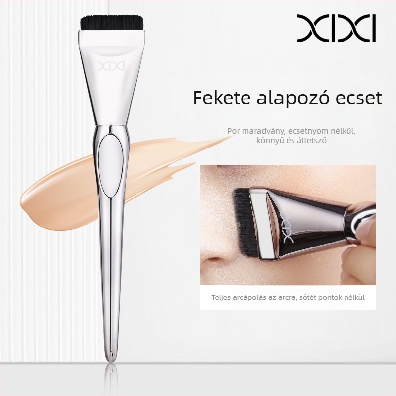 Alapozó ecset — ultra vékony sík fej, szintetikus szálak, fa nyél, hosszú nyél