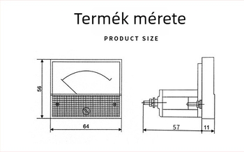 Pointer típusú DC mikroampermérő, modell 50UA, mérési tartomány 50–500 µA, elem: 1