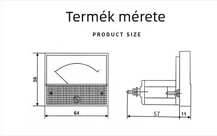 Pointer típusú DC mikroampermérő, modell 50UA, mérési tartomány 50–500 µA, elem: 1