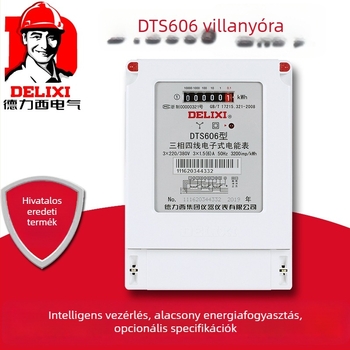 Delixi DTS606 CT-vel felszerelt elektromos mérő, digitális kijelző, 20A, 40A, 60A, 80A, 100A, intelligens