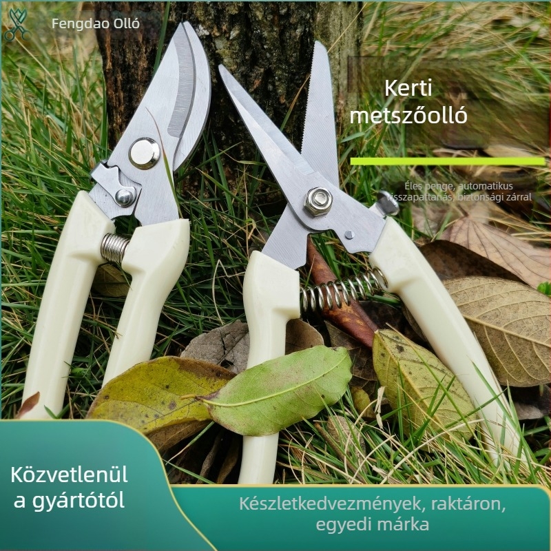 Ágvágó olló (rozsdamentes acél, gyümölcsfa metszés, raktáron)