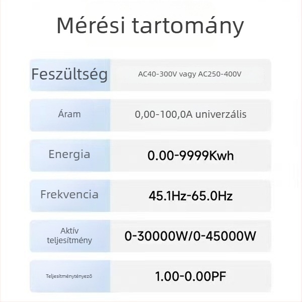 Intelligens otthoni elektromos mérő digitális kijelzővel, modell D52-2066, teljesítmény megjelenítés