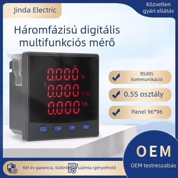 96 háromfázisú intelligens, többfunkciós teljesítménymérő áram- és feszültségméréssel, 485 kommunikációval és LCD kijelzővel