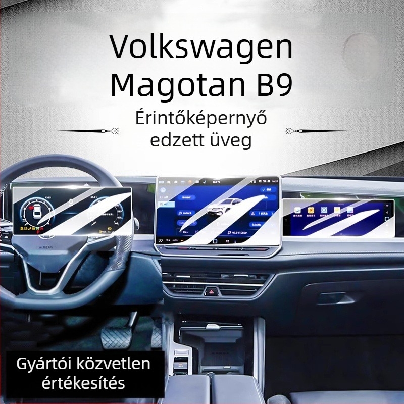 Edzett üveg kijelzővédő a 2024-es Volkswagen Magotan B9 központi kijelzőjéhez — Modell Magotan B9, Termékkód H6