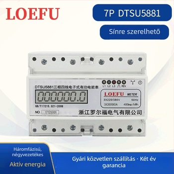 DTSU5881 DIN-sínre szerelt háromfázisú 4-vezetékes wattóramérő LCD kijelzővel