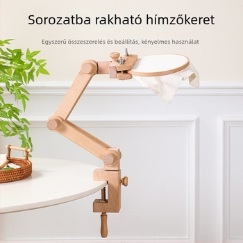 Qingfei hordozható tömörfa keresztszemes keret, E típusú, többszekciós keret, kézzel készített 11CT vászonhoz