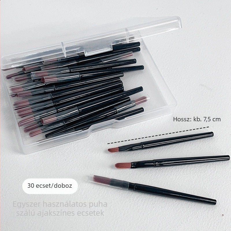 Ajak ecset mesterséges rostával, dobozos készlet, 30 darab, műanyag nyél, teljes hossz 7,5 cm
