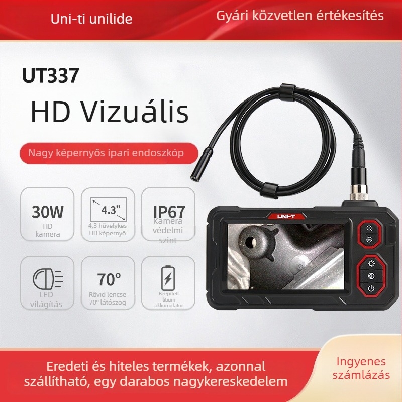 UT667 HD nagyképernyős ipari endoszkóp autójavításhoz és csatorna-ellenőrzéshez, vizuális detektor-sonda
