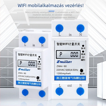 Graffiti okos mérőóra WiFi-vel, távoli előrefizetett mérő, egyfázisú sínre szerelhető energia-mérő LCD-kijelzővel