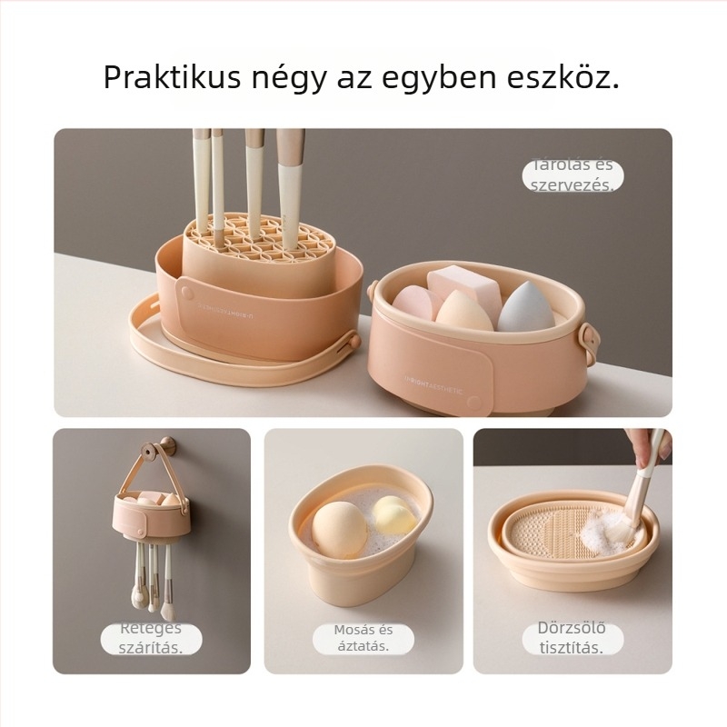 FaSoLa sminkecsetek tisztító tál integrált mosási és szárítási rendszerrel – kíméletes a szőrszálakhoz
