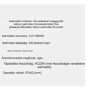 DJ96-S elektronikus mérőkerék, többfeszültségű 110V/220V/24V/12V
