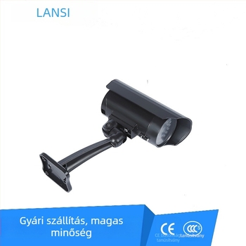 Kültéri hamis felügyeleti kamera pisztoly formájú, villogó fény, 3MP/2K, ABS ház