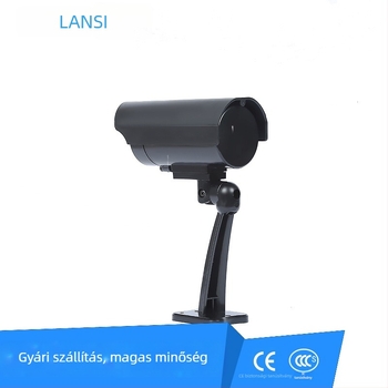 Kültéri hamis felügyeleti kamera pisztoly formájú, villogó fény, 3MP/2K, ABS ház
