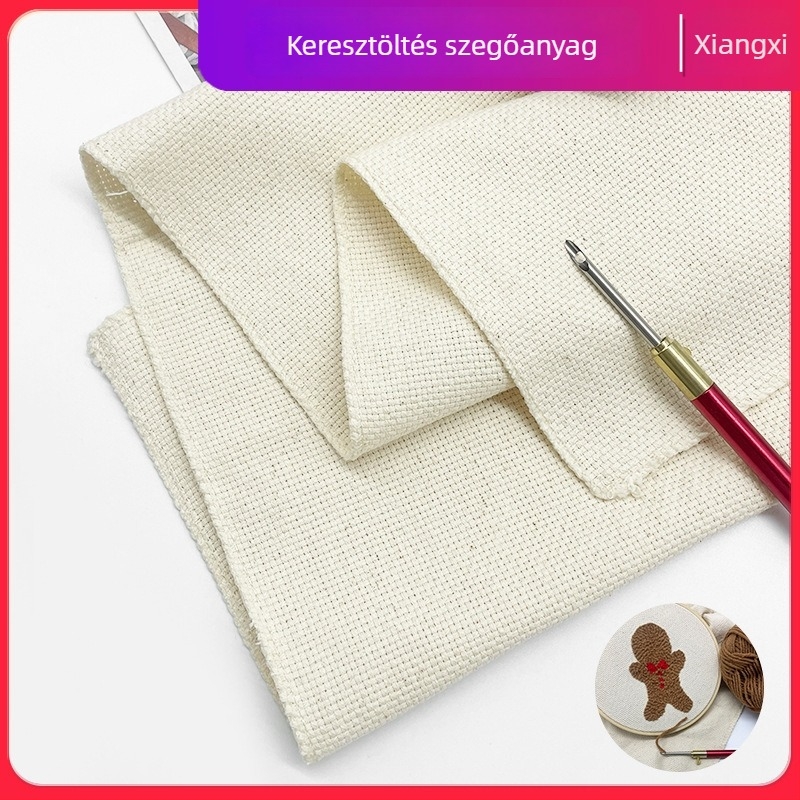 100% pamut punch needle hímző vászon darabok, kézzel készített DIY készlet, orosz stílusú hímzővászon