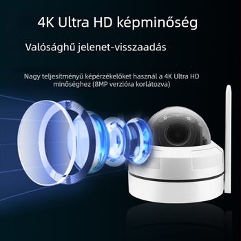 Kültéri robbanásbiztos kupolkamera, 5x optikai zoom, fém ház, kétirányú hang, vezeték nélküli Wi‑Fi megfigyelés