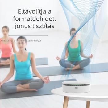 Hordozható asztali levegőtisztító ozonnal és negatív ionokkal – autóban is használható, USB tápegység, 10 m³/h légáram, zaj 36–45 dB, dezodorálás és sterilizálás