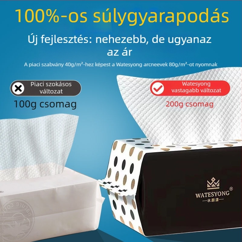 Egyszer használatos pamut arc törölköző, vastag és puha, arctisztításra és sminklemosásra