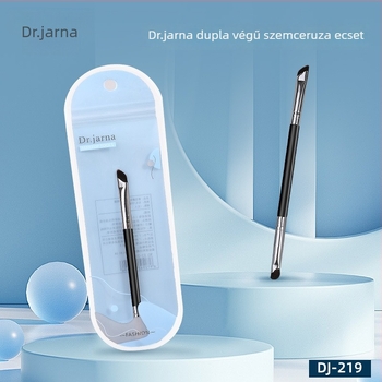 Kétfejű eyeliner ecset ferde fejjel, ló-szőr, alumínium fogantyú, rövid nyelet, DJ-219