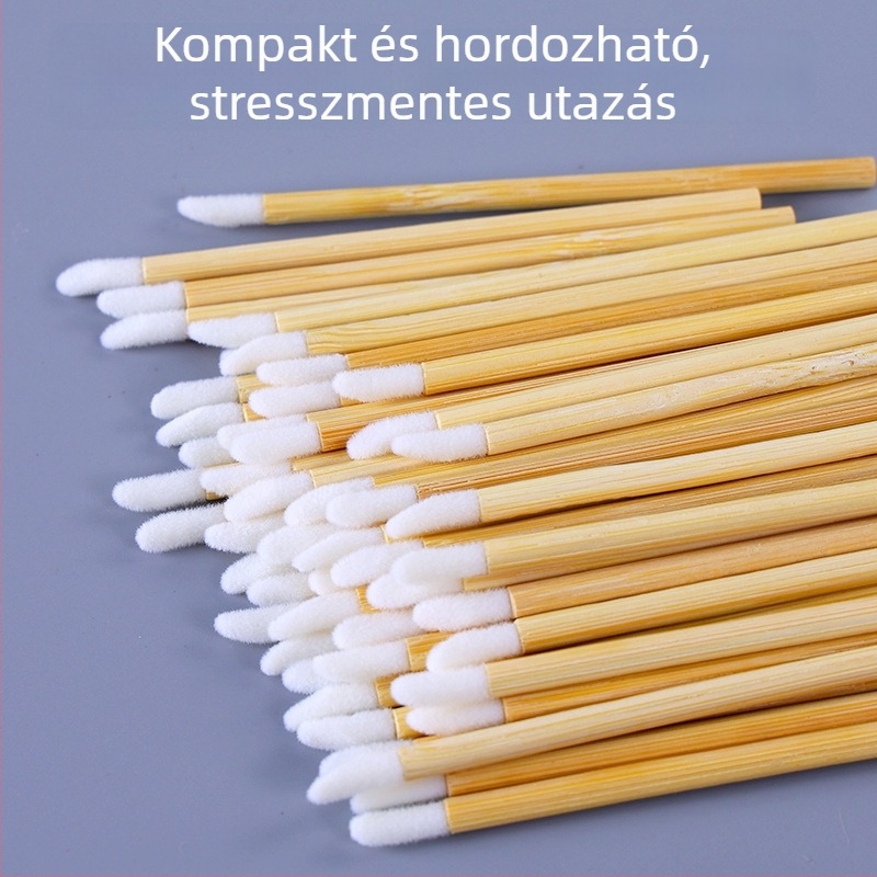 Egyszer használatos bambusz ajak ecset, fa nyéllel, hordozható