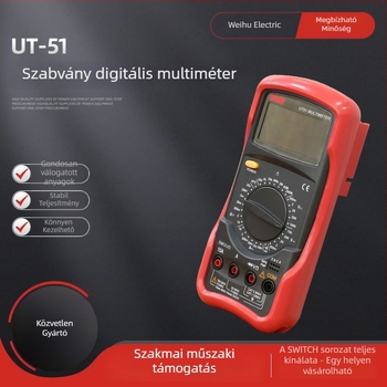 UT-51 digitális multiméter nagy kijelzővel, nagy pontosság, frekvencia- és hőmérsékletmérés