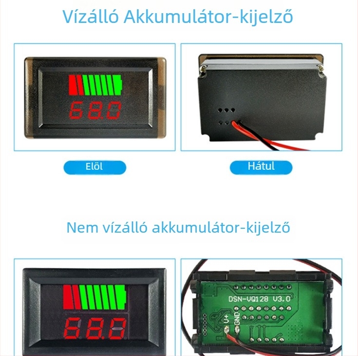 Általános Li-ion akkumulátor teljesítménymérő elektromos járművekhez 12V–72V