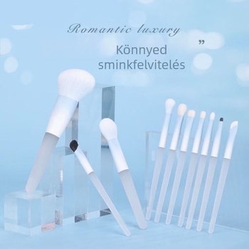 Sminkecset készlet, 10 darab, szintetikus szálak, műanyag nyél