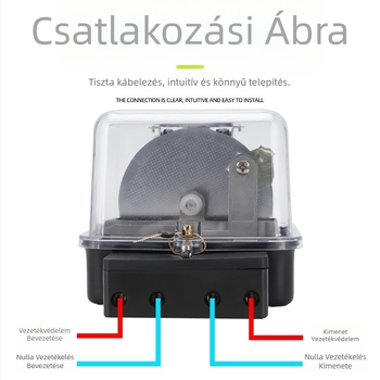 DD28 egyfázisú mechanikus mérő, átlátszó burkolattal, pontos mérést, egyszerű telepítés