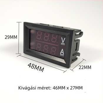 DC feszültség- és árammérő, kettős kijelzővel, digitális kijelző, 0-100 V / 0-100 A, nagy pontosság