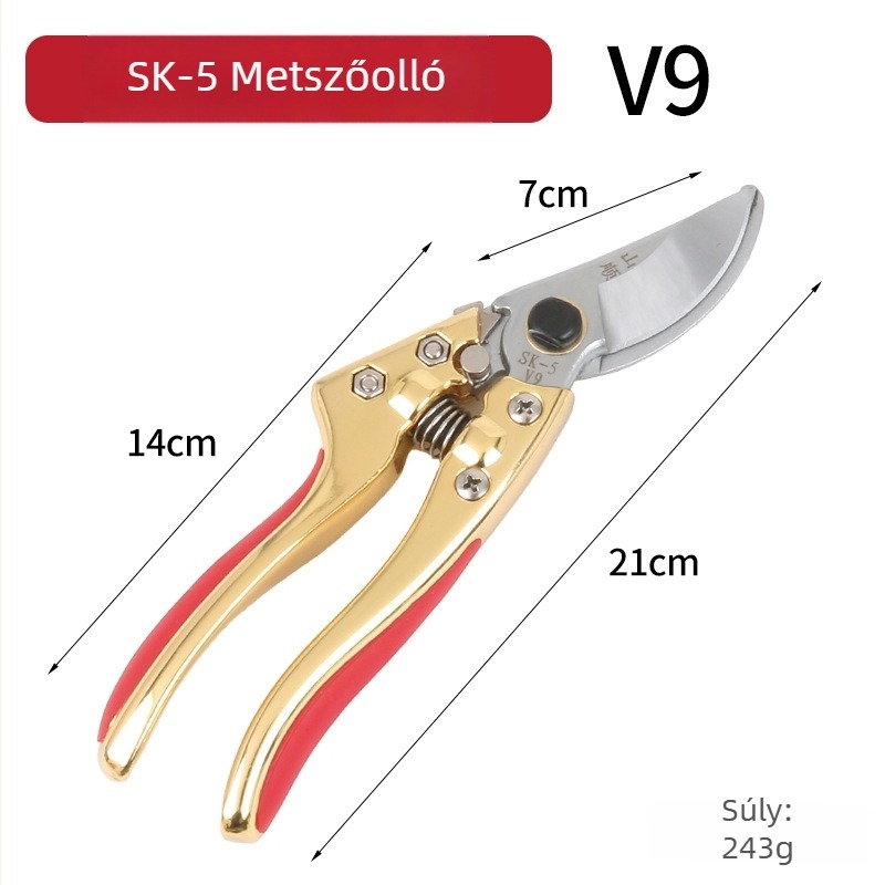 Gyümölcsfa metszőolló – vastag ágakhoz, megvastagodott pengék, magas keménység (Márka: Yushun)