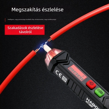 HT100P Érintés nélküli fázissorrend-mérő, háromfázisú teszter digitális kijelzővel, motor forgásdetektor, hordozható