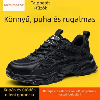 Biztonsági munkacipő, ütés- és perforáció elleni védelem, alacsony profilú felső rész, műanyag orrtok, háló + TPU anyag