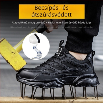 Biztonsági munkacipő, ütés- és perforáció elleni védelem, alacsony profilú felső rész, műanyag orrtok, háló + TPU anyag