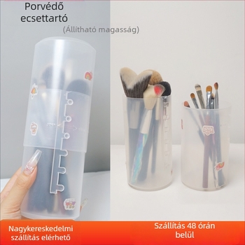 Sminkecset tároló doboz visszahúzható kivitel, porvédett, hordozható fedéllel, nagy kapacitás
