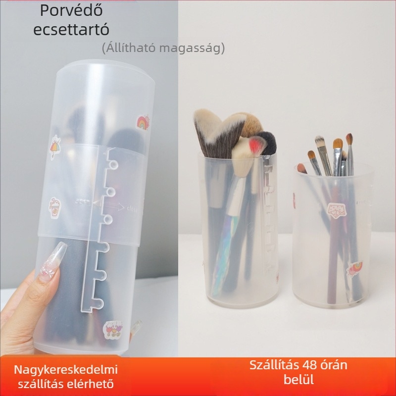 Sminkecset tároló doboz visszahúzható kivitel, porvédett, hordozható fedéllel, nagy kapacitás