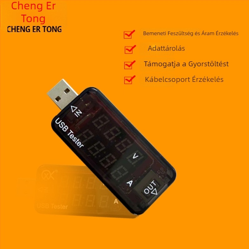 USB-tesztelő áram- és feszültségmérő, nagy pontosságú 3/4-jegyű digitális kijelzővel