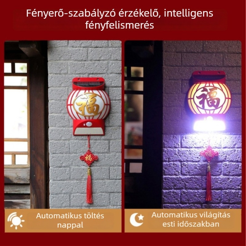 Napelemes falikar - LED, 10W, IP44, 6–12 óra üzemidő, modell Ccp030