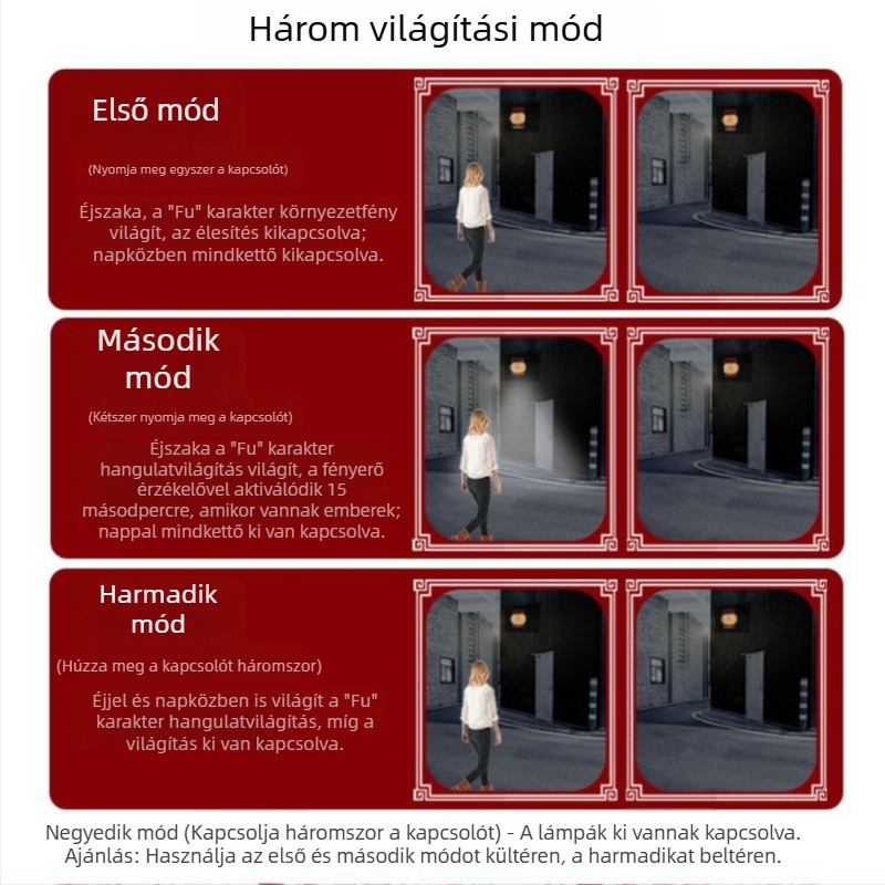 Napelemes falikar - LED, 10W, IP44, 6–12 óra üzemidő, modell Ccp030