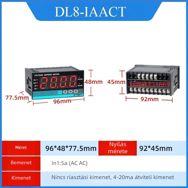 DL8-IAA/DACT csere DP3I-AA/DA ampermérőhöz (100/200/300/150/500)