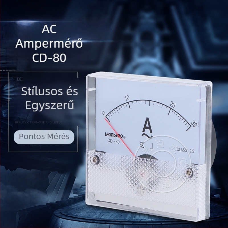 Analóg ampereméter CD-80 CQ-80 DH-80, 50A, skálák 100/5 és 500/5