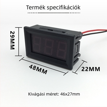 AC feszültségmérő 30–500V, váltóáramhoz, LED digitális kijelző, kétvezetékes digitális mérőfej, 220V hálózathoz és 3-fázisú 380V-hoz kompatibilis, modell ACV-500