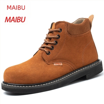 Férfi munkavédelmi cipő – slip-on, gumírozott talpú, velúr bőr, acél orrtalp, átütés- és ütésálló
