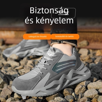 Férfi védőcipők ütés- és átszúrás ellen, csúszásmentes, kopásálló, Kevlar középtalp, kényelmes, könnyű, szigetelt munkavédelmi cipők villanyszerelőknek