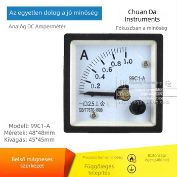 Chuanda Instrument 99C1-A mutatós DC ampermérő, tartomány 1–1000 A, tápegység DC6–500 V, méretek 48×48 mm