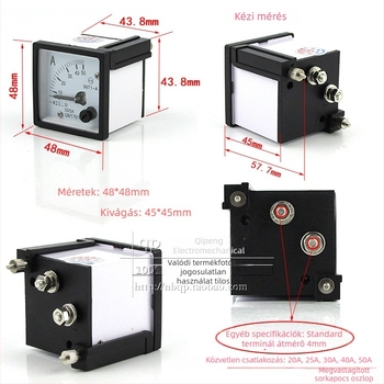 Chuanda Instrument 99C1-A mutatós DC ampermérő, tartomány 1–1000 A, tápegység DC6–500 V, méretek 48×48 mm