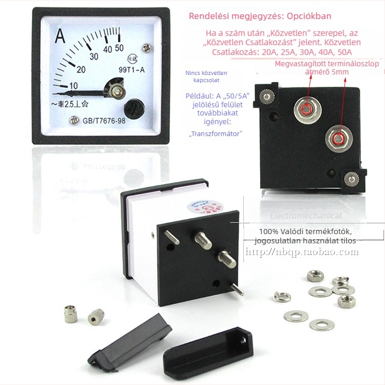 Chuanda Instrument 99C1-A mutatós DC ampermérő, tartomány 1–1000 A, tápegység DC6–500 V, méretek 48×48 mm