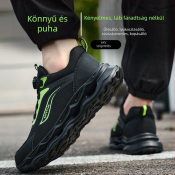 Férfi munkavédelmi cipő – ütésálló és átszúrás elleni védelem, lélegző fly-woven felsőrész, könnyű, műanyag orr rész, 6 kV izoláció, csúszásmentes és kopásálló.