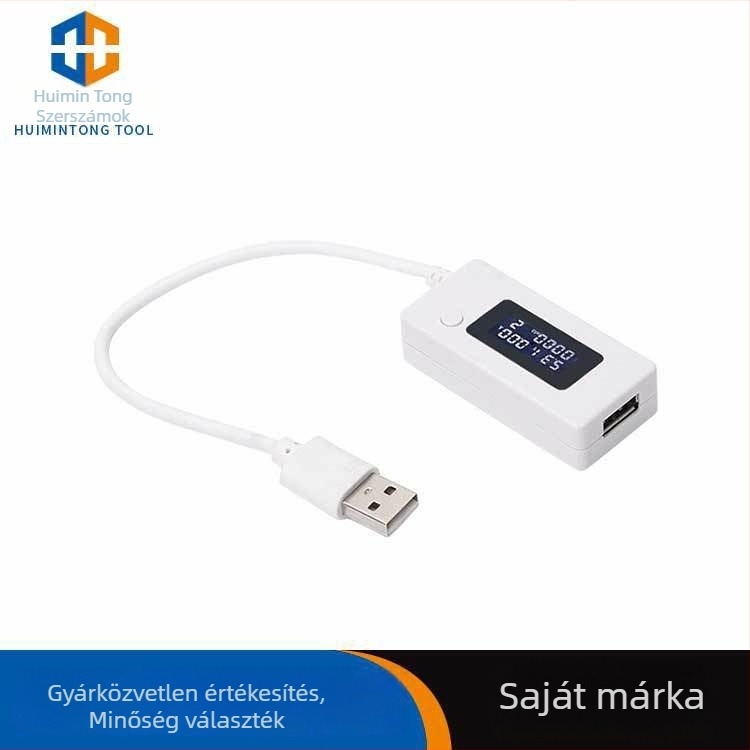 USB áram- és feszültségteszter USB akkumulátorokhoz – kézben tartható áram- és feszültségmérő