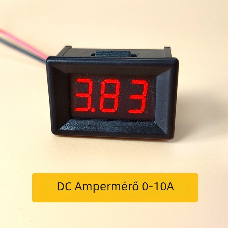 DC digitális amperméter, nagy pontosságú kijelzővel, kompakt árammérő 0-999 mA / 0-10 A