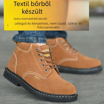 Acélorrú munkavédelmi cipő, ütés- és perforáció elleni, izolált, velúr bőr
