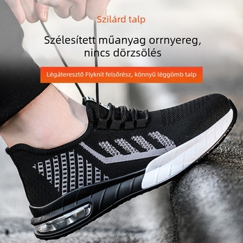 Munkavédelmi cipő Flyknit felsőrésszel, alacsony profilú, műanyag orrtoldattal, ütésálló és átszúrás elleni védelemmel, szigetelt